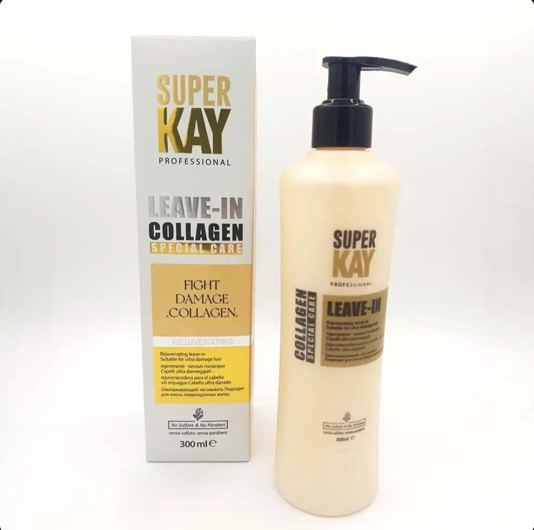 ماسک موی بدون آبکشی موی آسیب دیده سوپرکی SUPERKAY مدل کلاژن COLLAGEN حجم 300 میلی لیتر