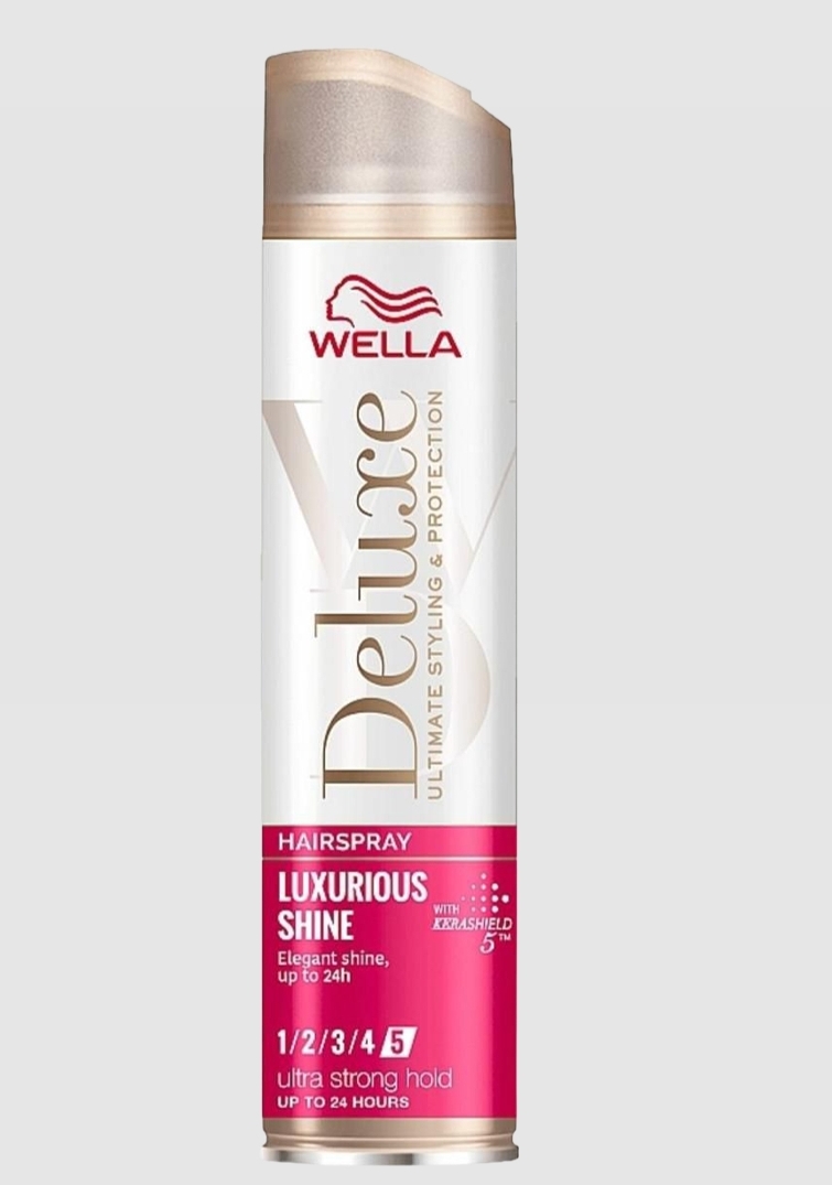 اسپری مو ولا مدل deluxe luxurious shine درجه سختی 5 حجم 250 میل